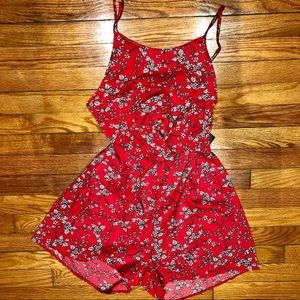 NEW!! WOMEN ROMPER SUMMER red M SHORTS open back